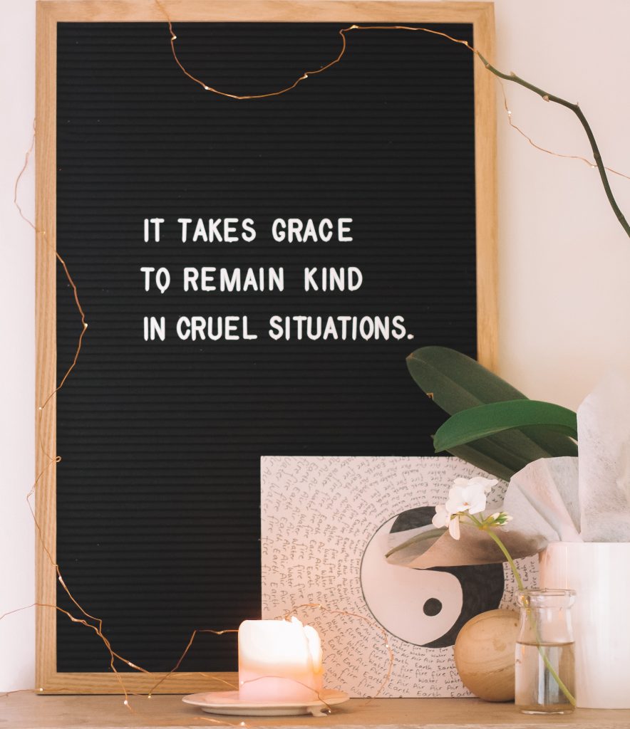 it takes grace to remain kind in cruel situations