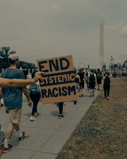 People march towards the Washington Monument at the Black Lives Matter protest in Washington DC 6.6.2020, picture by Clay Banks
