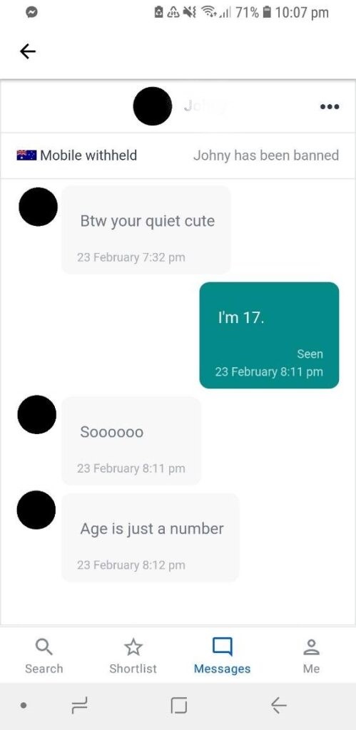 Image: interaction between adult (30) and author